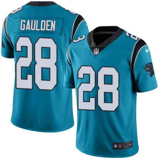 Nike Panthers #28 Rashaan Gaulden Blue Mens Stitched NFL Limited Rush Jersey